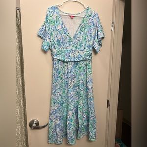 EUC Lilly Pulitzer Juliet Ruffle Midi Dress - size M